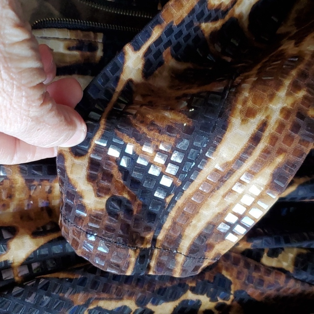 Ruby Rd Animal Print Sequined Full Zip Jacket Siz… - image 6